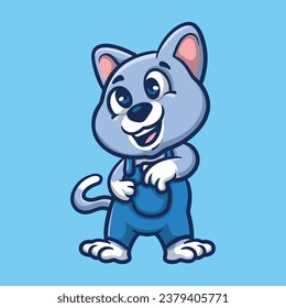 Happy Cat Creative Cartoon Illustration