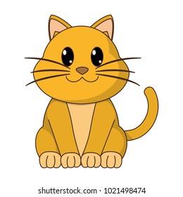 happy cat cute animal character