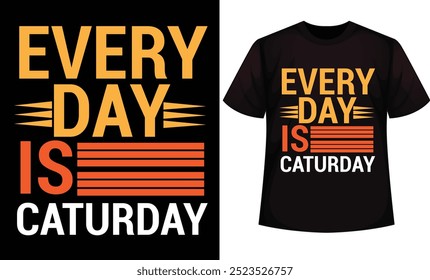 Happy Cat Day quotes typography Design for t-shirt,  bags, mugs, stickers, banner, poster and icon etc. Fully Editable Print Ready Happy Cat Day T-Shirt Template - Vector.