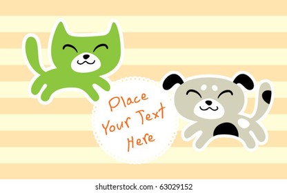 happy cat and dog message