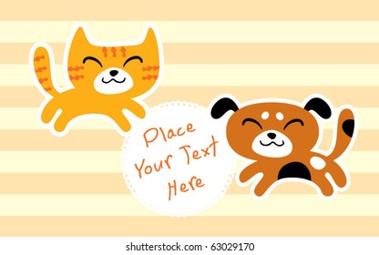 happy cat and dog message