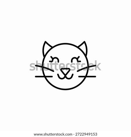 happy cat face icon sign vector
