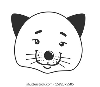 Happy CAT face, vector illustration, funny animal