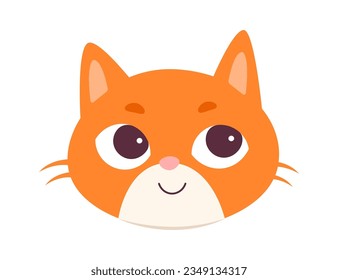 Happy Cat Face Vector Illustration