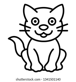 Happy cat icon. Outline happy cat vector icon for web design isolated on white background