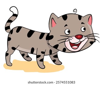 Happy cat isolated on white background