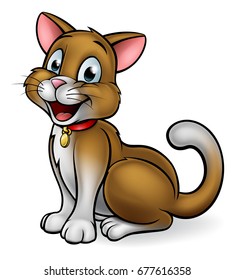 A happy cat mascot cartoon character