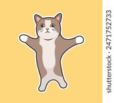 Happy Happy Happy Cat Meme Sticker Vector Cute Illustration