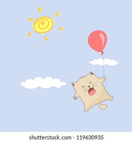 Happy cat in the sky