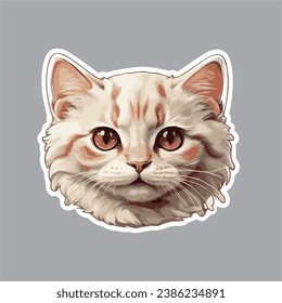 happy cat sticker vector design