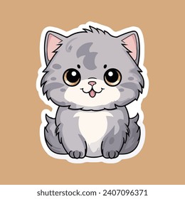 Un diseño de vector de pegatinas de gatos felices