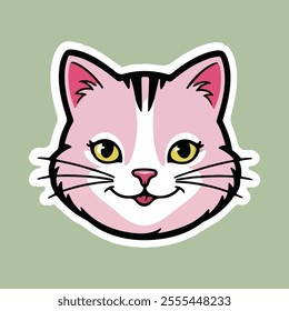 Happy cat sticker vector design