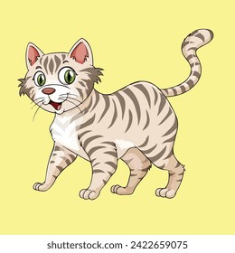 Happy Cat Aufkleber.Vektor Design Vorlage.