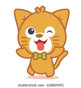 Happy cat style character