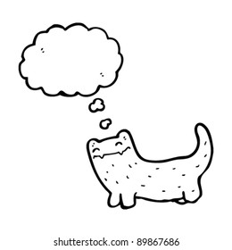 happy cat with thought bubble cartoon