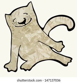 Happy cat. Vector art