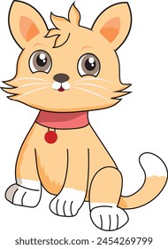 Happy cat vector illustration, Cat Character Vector Illustration