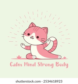 Happy cat yoga for clothing fashion design