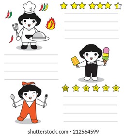 Happy Catering Service paper note illustration