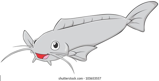 Happy Catfish Cartoon