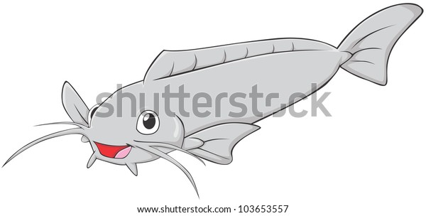 Happy Catfish Cartoon Stock Vector (Royalty Free) 103653557