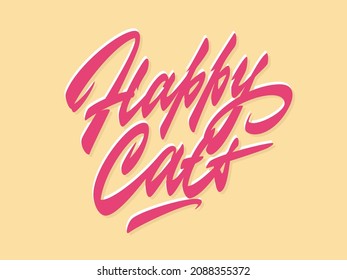Happy Cats vector lettering design element