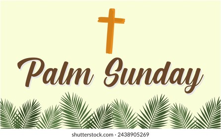 happy celebrate palm sunday with palm leaf