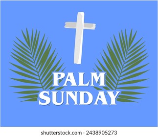 happy celebrate palm sunday with palm leaf