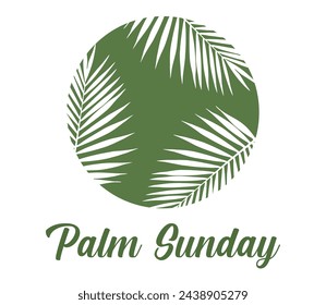 happy celebrate palm sunday with palm leaf