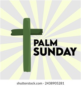 happy celebrate palm sunday with palm leaf