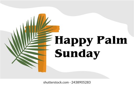 happy celebrate palm sunday with palm leaf