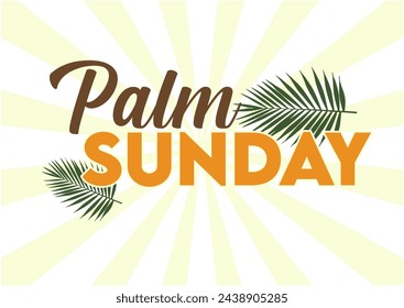 happy celebrate palm sunday with palm leaf