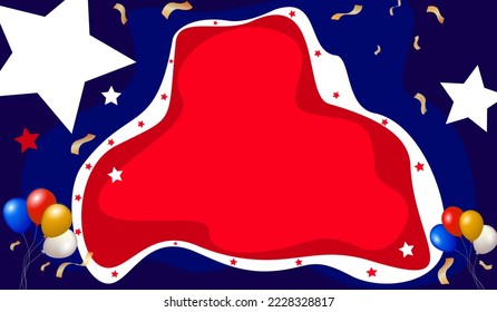 happy celebrating american holiday background design illustration. Red and white stars on a blue background