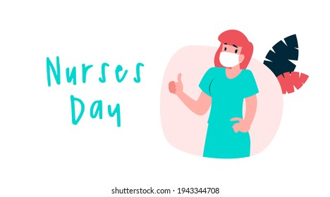 Happy celebrating nurses day backgound illustration vector.
