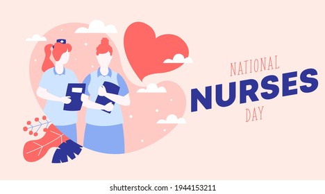 Happy celebrating nurses day backgound illustration vector.