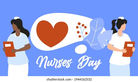 Happy celebrating nurses day background illustration vector.