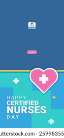 Happy Certified Nurses Day. Design banner greetings, campaigns, advertisements, annual event in March 19