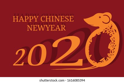 Happy Chainese new year 2020 card