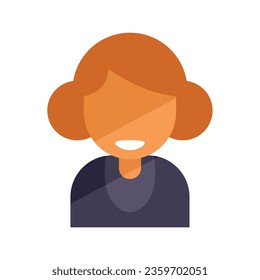 Happy character icon flat vector. Young person. Team smile isolated