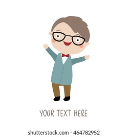 Happy character. Vector illustration. 