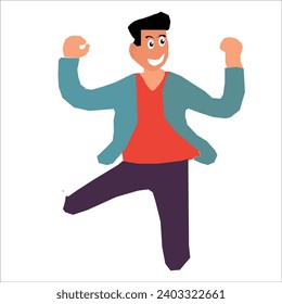 happy characters jumping from joy, fun.young excited people celebrating succes
vector ilustrations for bussines