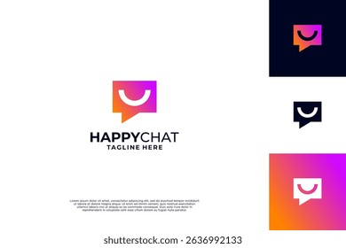 Happy chat logo design inspiration