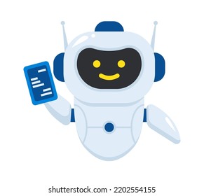 Happy chatbot Character. Support Automated Service. Vector illustration