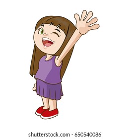 happy cheerful child girl active