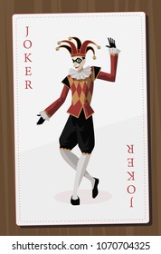 happy cheerful harlequin joker card