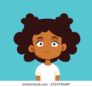 
Happy Cheerful little Girl of African Ethnicity Vector Cartoon. Joyful child with positive attitude experiencing optimism 
