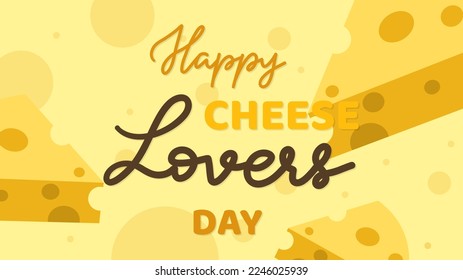 Happy Cheese lovers day Background with on yellow background ,for January 20, Vector illustration EPS 10