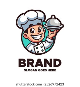 Happy Chef Character: Cartoon Logo Design for Branding