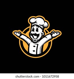 happy chef character illustration