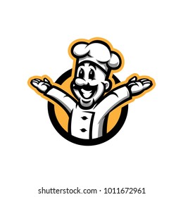 happy chef character illustration
